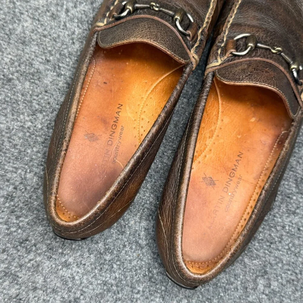 Martin Dingman Horse Bit Loafers Mens Size 11 Brown Leather Slip On Casaul Dress